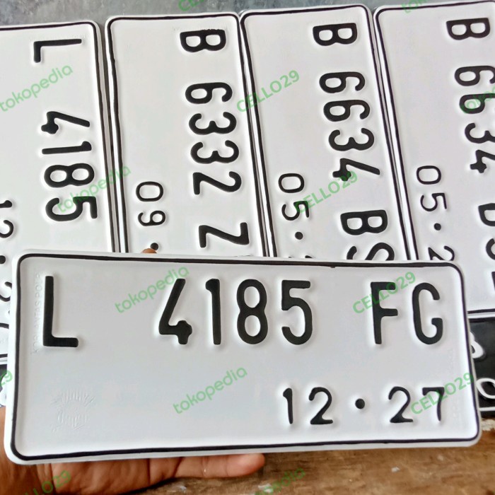 PLAT NOMER MOTOR PUTIH STANDAR