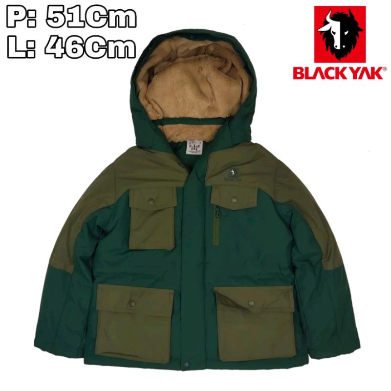 JK64 Jaket Bulang Anak 5 Th Polar Outdoor Blackyak Parka Bulu Angsa Musim Dingin Hiking Pendaki Gunu