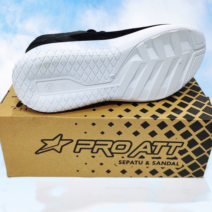 SALE Sepatu Sekolah / Sport Pria PRO ATT PA-700 Ori Hitam Putih Size 37/44