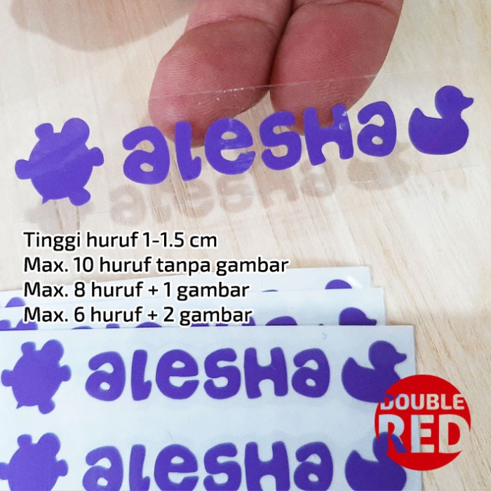 

sticker nama waterproof/label nama berkualitas