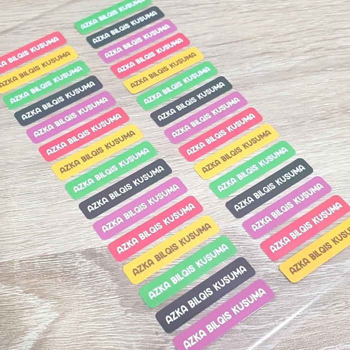 

Label sticker nama anak custom waterproof