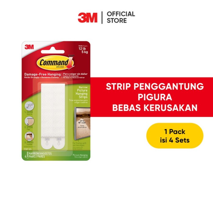 

Command 3M Perekat Lukisan/Foto Narrow Strip 17207 5.4 Kg / 4 Set