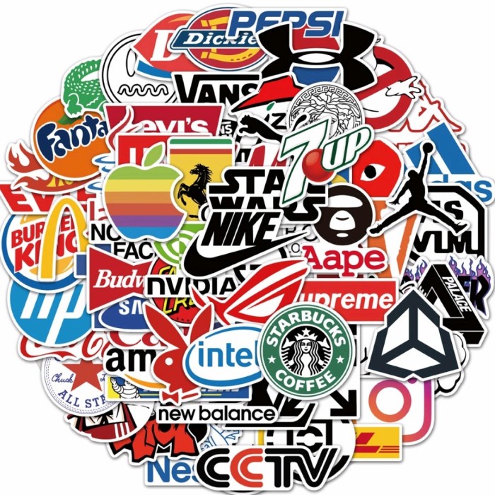 

Terlaris 50/70/100 Pcs Sticker Brand Logo Stiker Keren Waterproof Grafitti