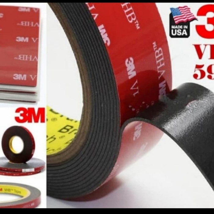 

Double tape VHB hitam 3m 5952 Origional USA 12mm x 4,5mtr