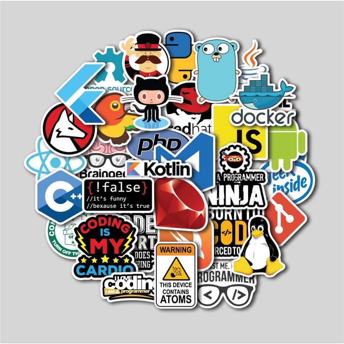 

Sticker Pack Programming & Coding Stiker Tumbler Laptop Koper Helm