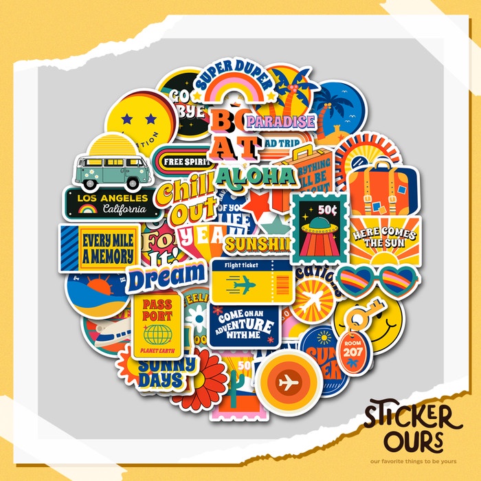 

Terlaris Sticker Pack Holiday 70S Stiker Tumbler Laptop Stiker Koper Helm