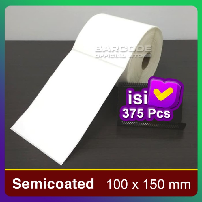 

Label Barcode 100 X 150 Kertas Sticker Semicoated 100X150 Mm (375 Pcs)