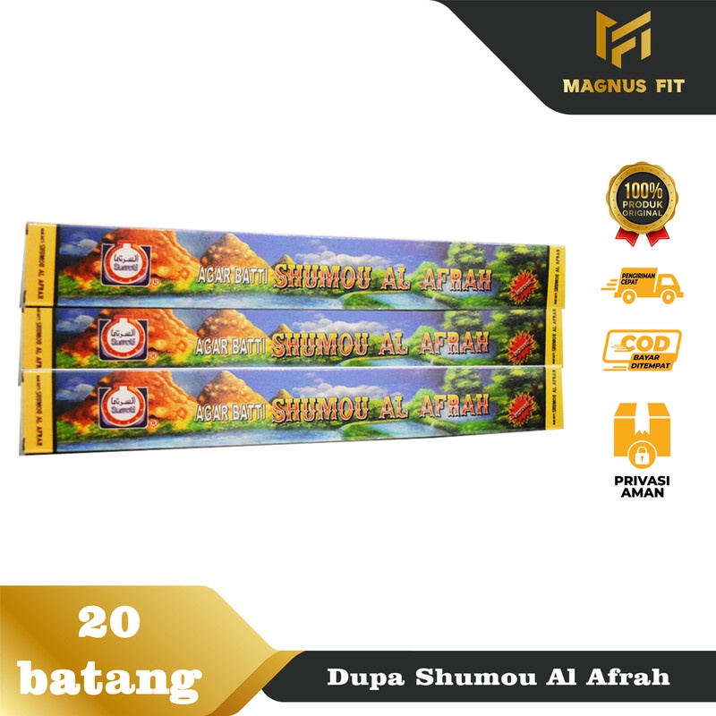 Dupa Buhur Hiu Shumou Al Afrah AGARBATTI Surrati Original Bukhur Stik Lidi asli Arab 20 batang