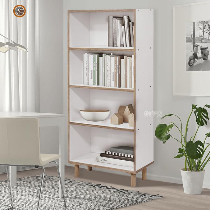 Offo Living Furniture - Rak Buku 4 Rak BC-4T-SP-WHT