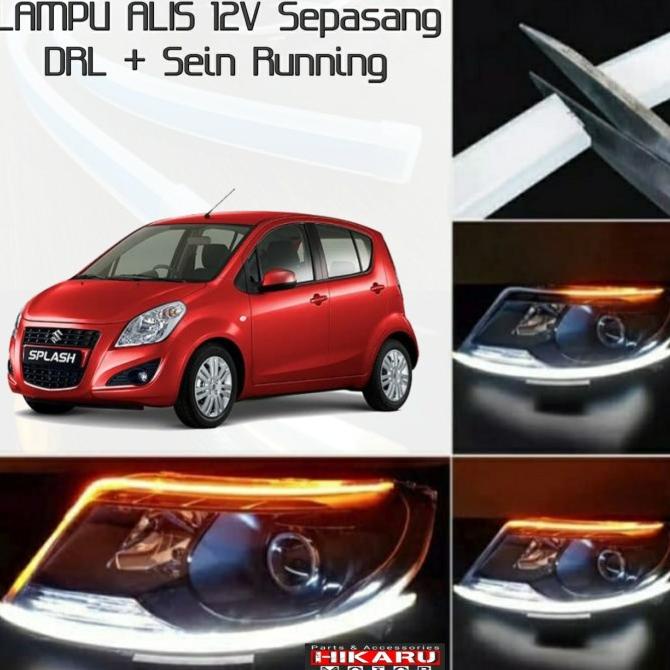 Lampu Alis Mobil LED DRL Sen Running Suzuki SPLASH Sepasang Headlamp