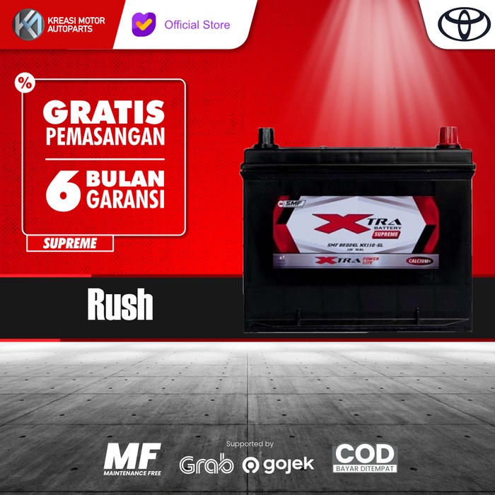 AKI MOBIL TOYOTA RUSH XTRA SUPREME NS60 55B24R - AKI KERING MOBIL