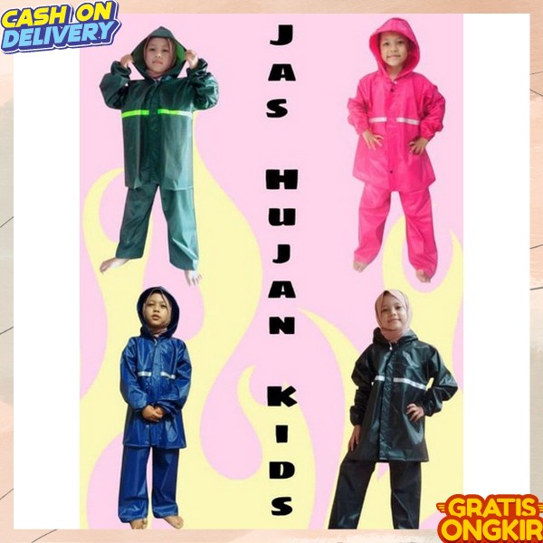 Setelan Baju Celana Jas Ujan Amak Karakter Jas Hujan Anak Raincoat Lucu Jas Hujan Anak Balita Rainco