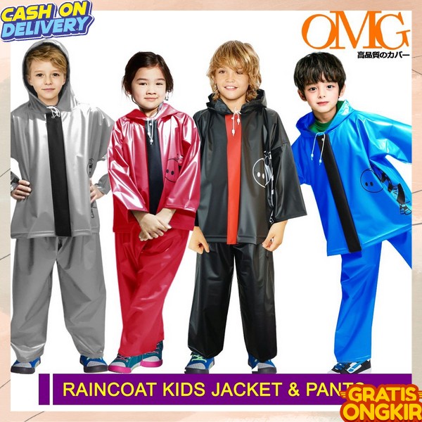 Raincoat Jubah Lengan Setelan Baju Celana Jas Ujan Amak Karakter Jas Hujan Anak Raincoat Lucu Jas Hu
