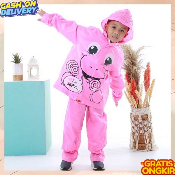 Jaket Celana Anak Mantrol Jas Hujan Jaket Celana Anak Remaja Backpack Umur 7-12 Tahun Setelan Jaket 