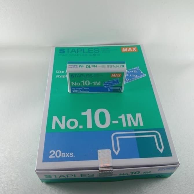 

isi staples max no10 satu dus isi 20 kotak kecil untuk stapler HD-10