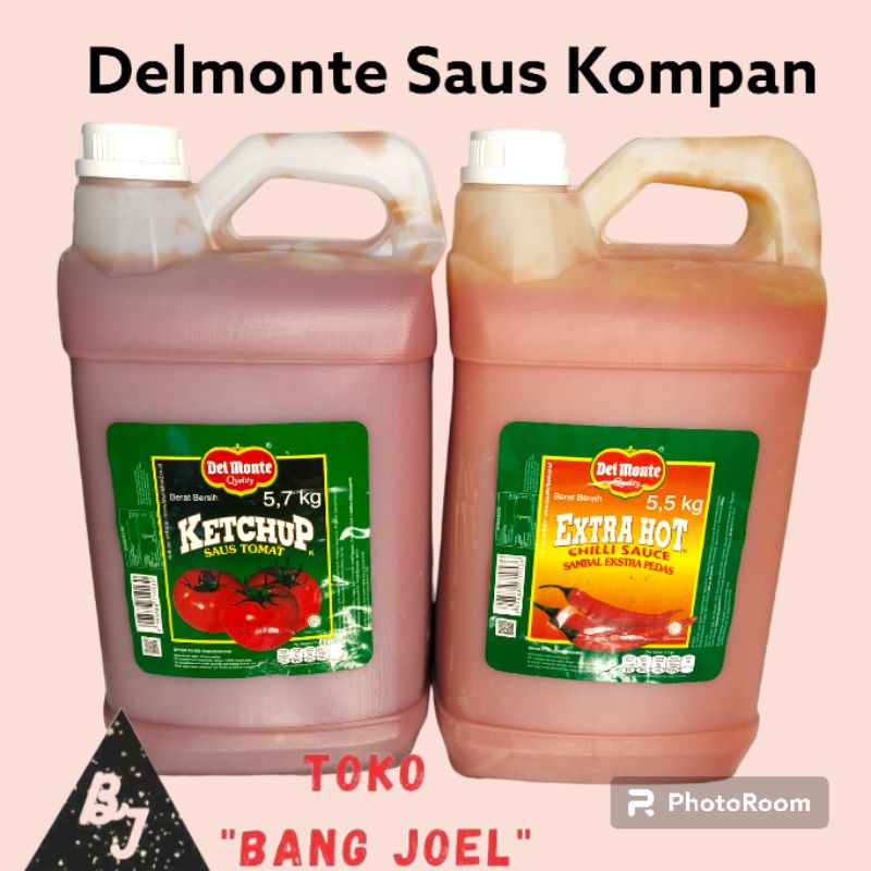 

Delmonte Saus Kompan / Delmonte Saus Tomat 5,7 KG / Delmonte Saus Extra Hot 5,5KG / Delmonte Saus Jerigen / Delmonte Ketchup / Tomato Sauce / Saus Pedas / Saos Extra Hot / Super Pedas / Saos Jerigen