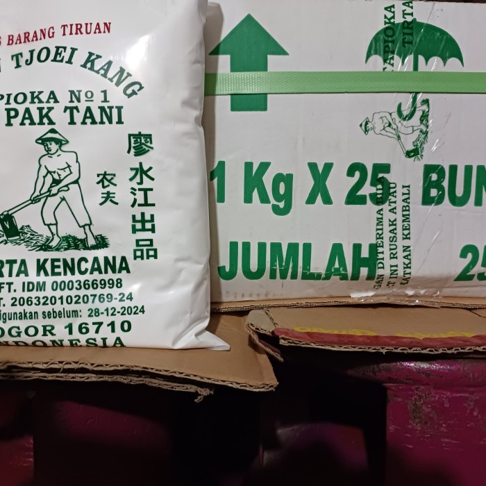 

Terlaris Sagu Liauw Tjoei Kang Tapioka No 1 Cap Pak Tani (Karton)25Kg