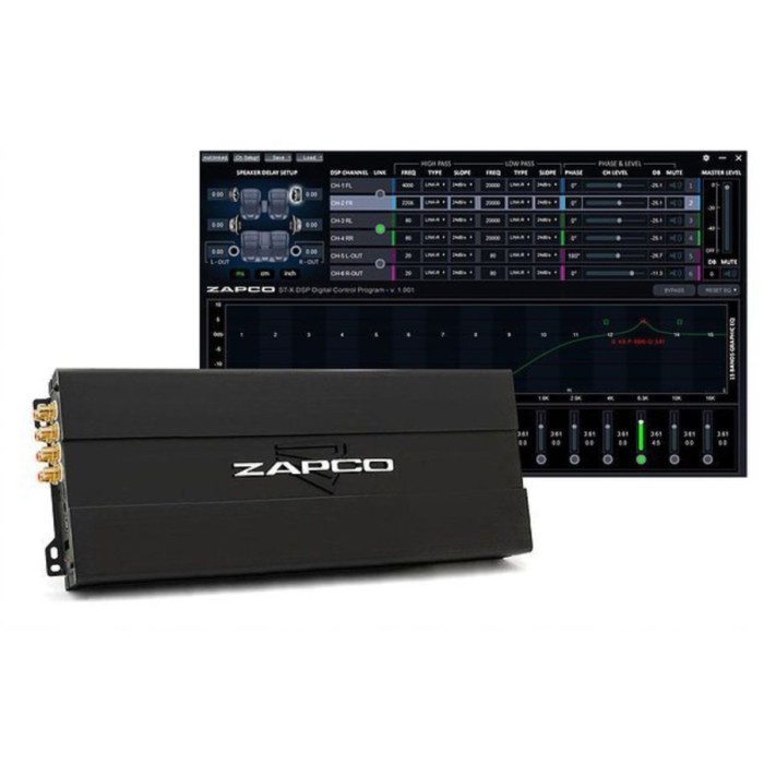 processor zapco st-6x dsp amplifier 6 chanel class ab with dsp 8 chnl cikacika321