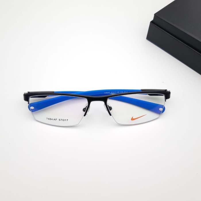 BISA COD frame kacamata sporty pria half frame nike 7484 grade original /KACAMATA HITAM/KACAMATA