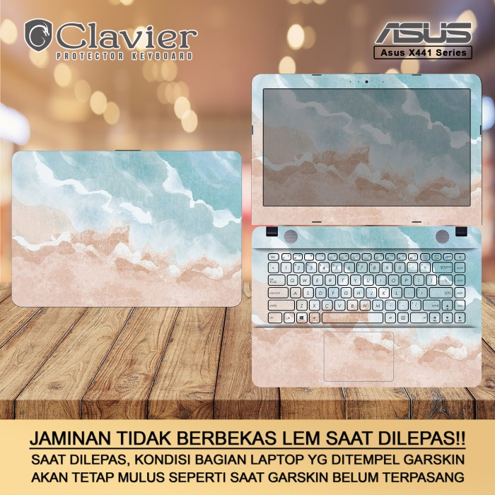 Cover Garskin Laptop Asus X441 X441B X441BA X441M X441MA Bening Karbon
