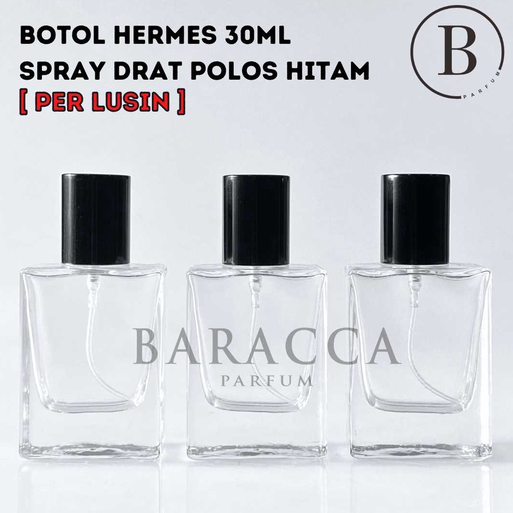 [Art.  Y98L] Botol Parfum Hermes 30ML Drat Hitam - Botol Parfum Kosong Hermes - Botol Hermes 30ML