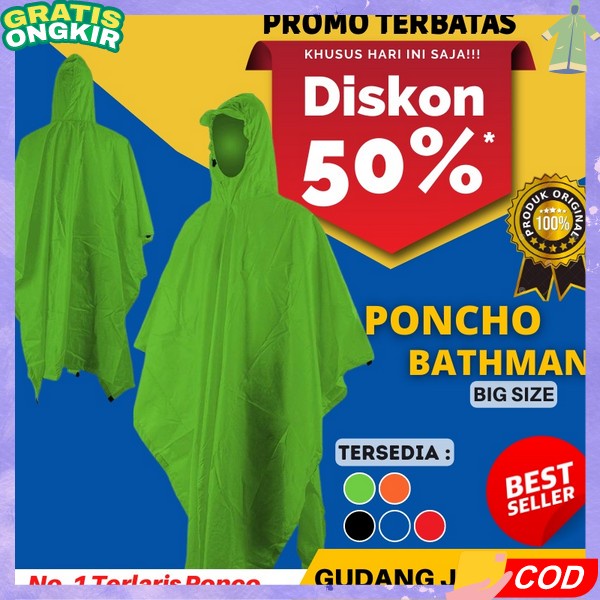 Jubah Mantel Korean Style Kelelawar Jas Hujan Terusan Raincoat Pria Wanita Anti Rembes Mantol Trusan