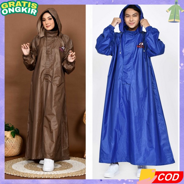 Lengan Kelelawar Jas Hujan Terusan Wanita Gamis Muslimah Jas Hujan Kelelawar Anti Rembes Tebal Jas H