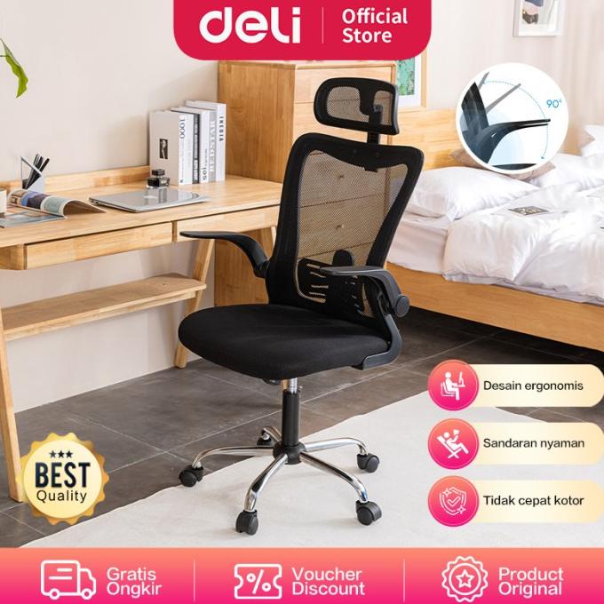 Deli Kursi Kantor / Kursi Kerja Jaring dengan Senderan Kepala E492X