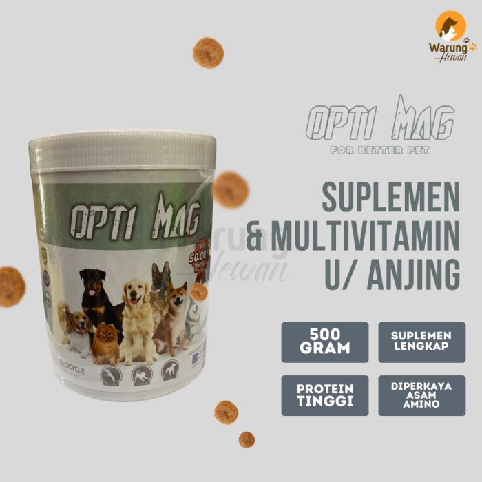 Optimag Suplemen Multivitamin Untuk Anjing All Breed 500 Gram