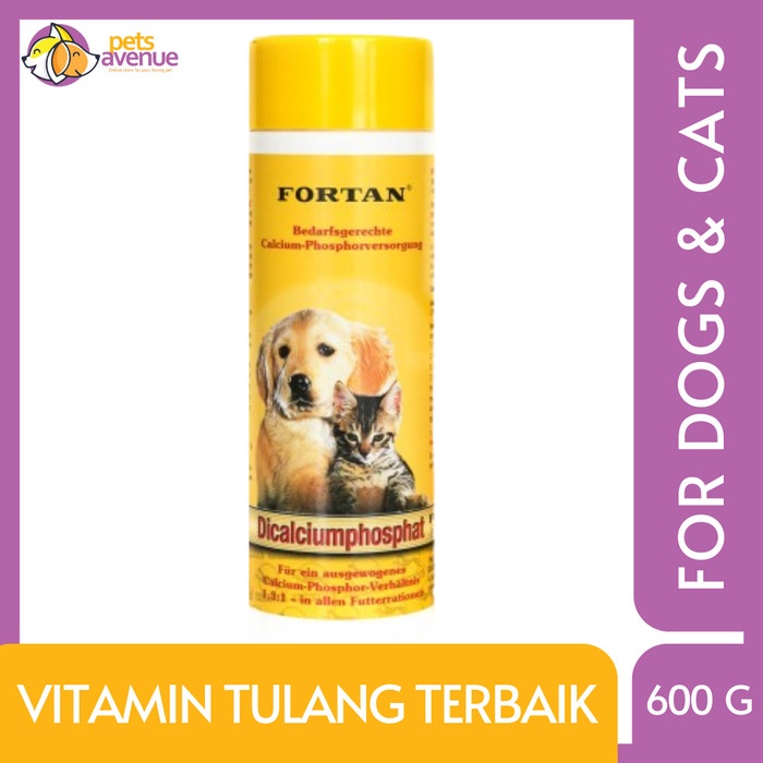 Vitamin calcium tulang/vitamin anjing/Dicalciumphosphat Fortan 600 grm