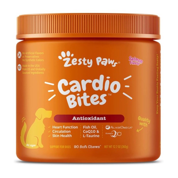 Zesty Paws Cardio Bites - Cardiovascular Antioxidants Dog Heart Health