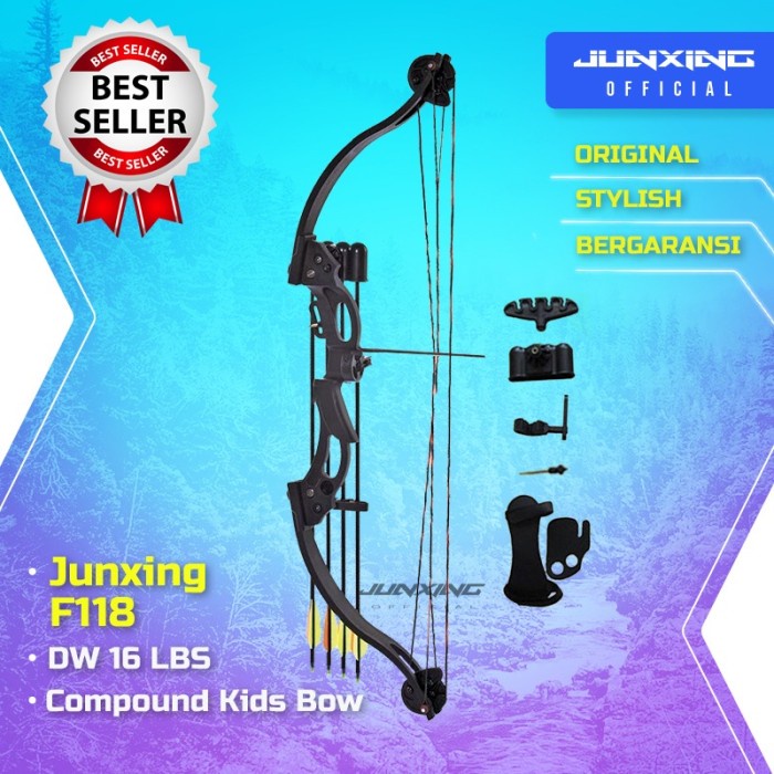 Bestseller Fullset Busur Panah Anak Pria Wanita Junxing F118 Compound Bow