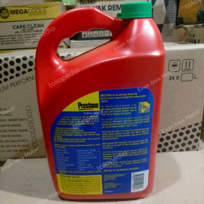 Air Radiator Prestone Coolant 4L (Merah / Hijau)