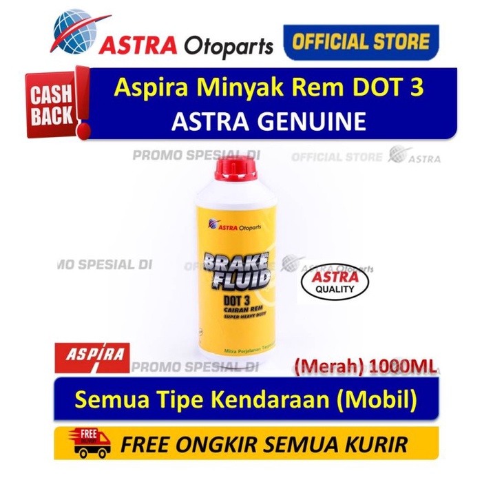 Aspira Minyak Rem Dot 3 - Merah [1000Ml] (12-Dot3-1000)