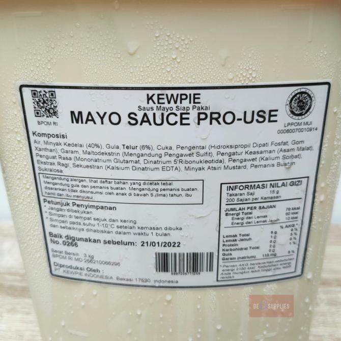 

Kewpie Mayo Sauce Pro Use 3kg - Saus Mayonaise Siap Pakai Horeca