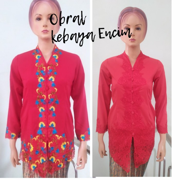 Terlaris Kebaya Encim Merah Panjang Ananta