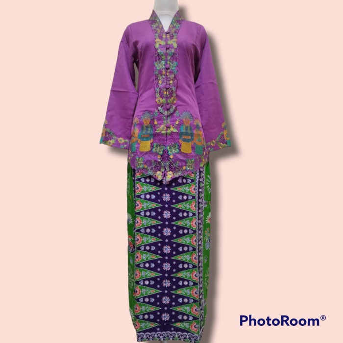 Terlaris Kebaya Encim Polos Ungu Tua