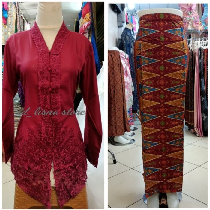Terlaris New//Kebaya Encim Senada~Kebaya Encim Jumbo~Kebaya Seragam Kerja Set
