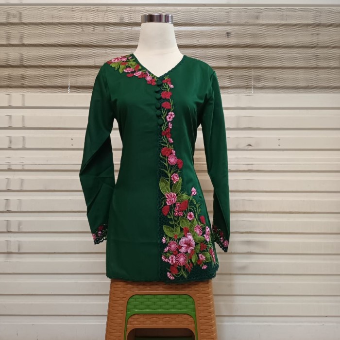 Terlaris Atasan Kebaya Encim Bordiran Warna/Seragam Kerja/Kebaya Wanita