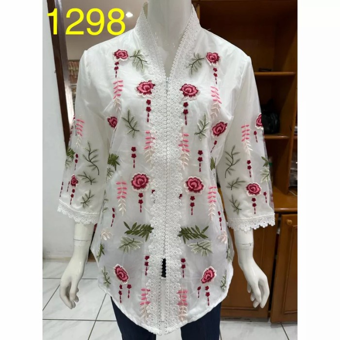 Terlaris Kebaya Encim Bordir Timbul Ogandi Premium Kebaya Bordir Modern