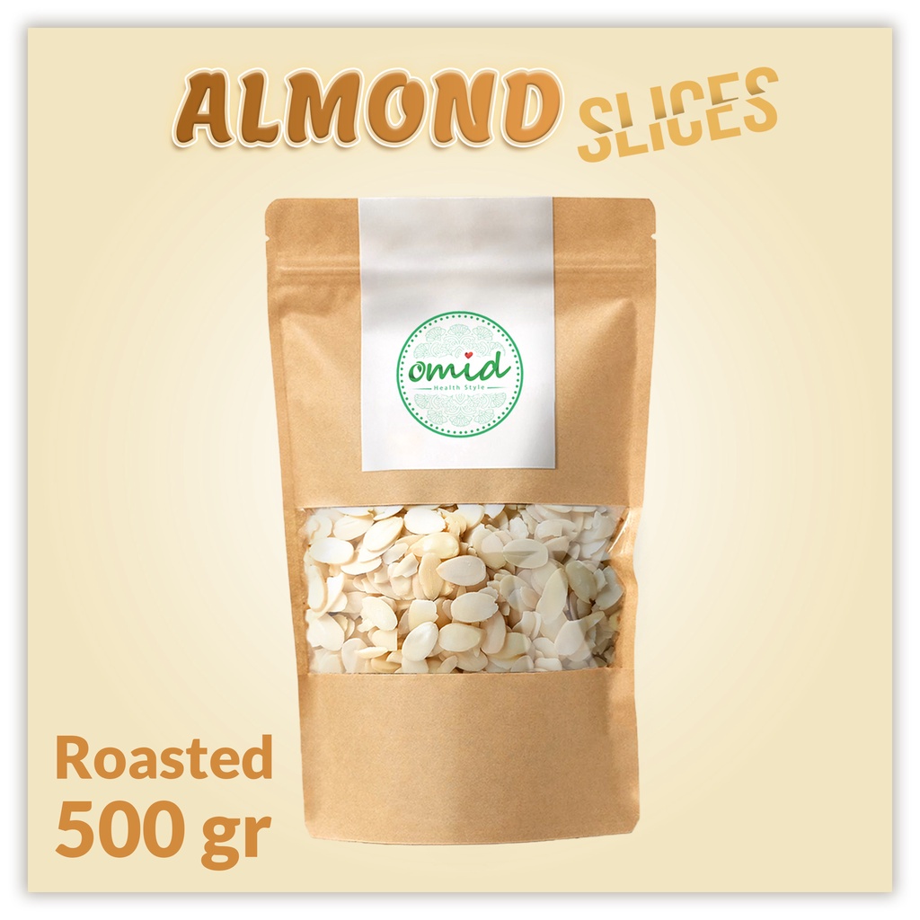 

500 Gr - Roasted Almond Sliced Kacang Iris Almond Panggang