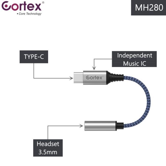 Cortex MH280 Adapter DAC Converter Splitter Tipe c to 3.5mm to Type C