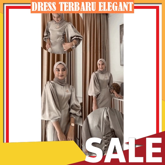 Baju Pesta Wanita Muslim Hot Item Dreas Wanita Korea Mewah Elegan Kondangan Best Seller Dress Pesta 