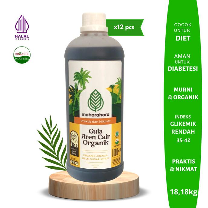 

Gula Aren Cair Murni dan Organik Mahorahora 1000ml/1Liter - Isi 12pcs