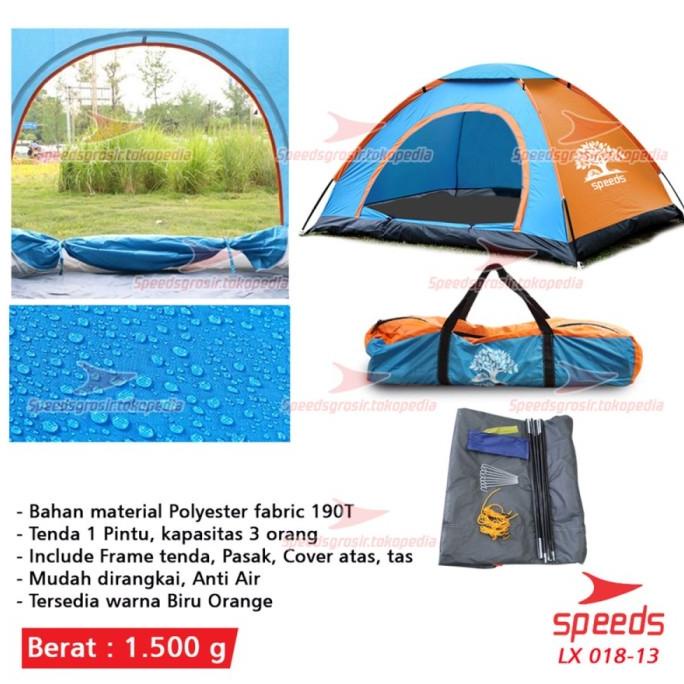 Tenda Camping Langsung Buka Untuk 3 Orang Speeds Original Lx018-13