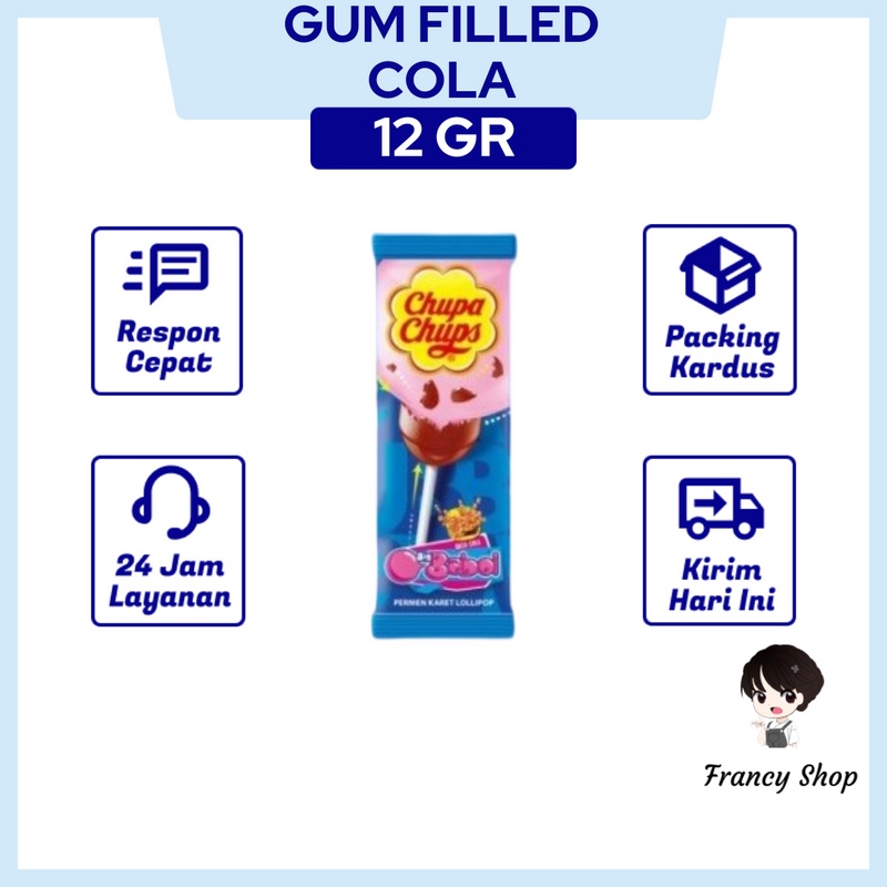 

Permen Lolipop Chupa Chups Gum Filled Lollipop Rasa Cola 12 gr