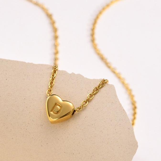 Best Sales Kalung Titanium K-T Stainless Steel Kalung Inisial Kalung Huruf Love Berkualitas