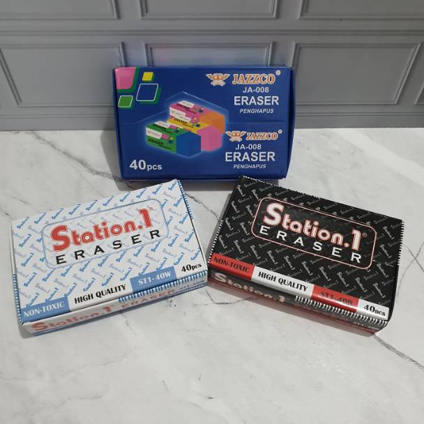 

Bestseller`Penghapus murah (1pak=40pc) ukuran kecil/stip murah/hapusan kecil/penghapus putih/hitam/warna