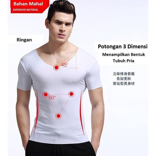 Best Kaos Tshirt Cowok Silk Ice Sejuk Nyaman Elastis Seamless Tanpa Jahitan