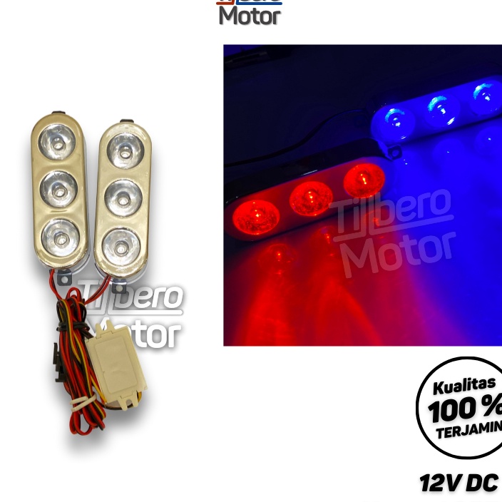 Ready Stock.. Lampu LED Kedip DRL 3 Mata 2 Mode Flash Blitz Kelip + Saklar Motor / Mobil.
